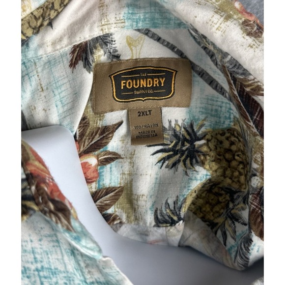 Foundry Men's Short Sleeve‎ Button Down Island Shirt Size 2XLT - Picture 5 of 7